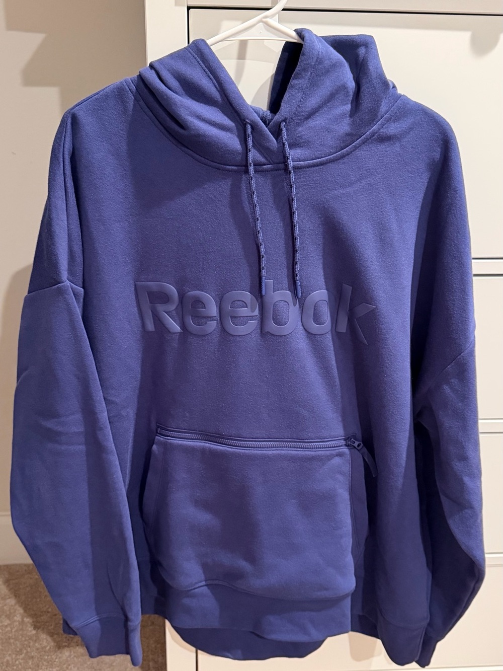 Reebok Women’s Purple Crewneck Hoodie with Embossed Logo